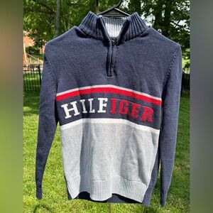 Tommy Hilfiger Youth Boy’s Logo 1/4 Zip Sweater, M (12/14)
